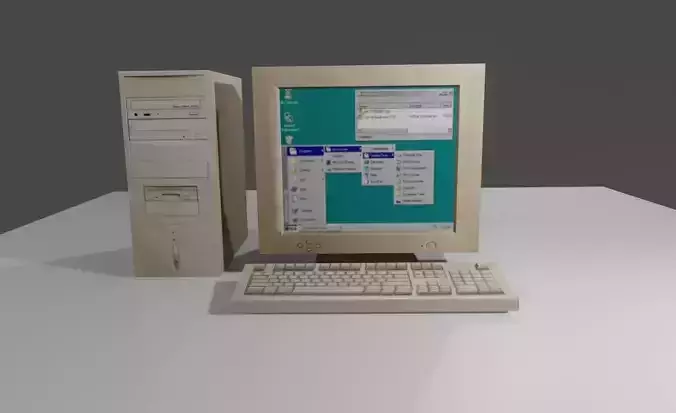 Old Computer - Computador Velho Low-poly 3D model