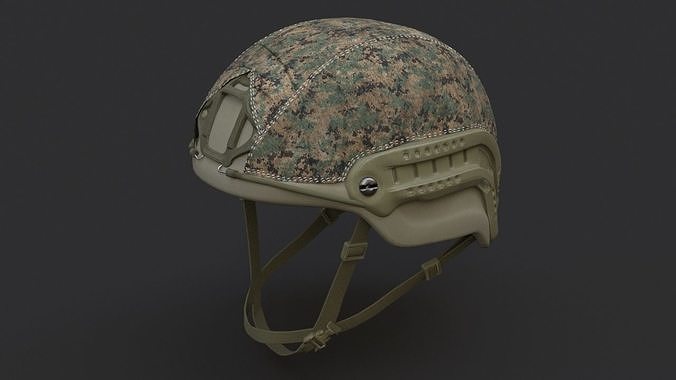 Ops Core Sentry helmet foliage green with marpat camo 3D model