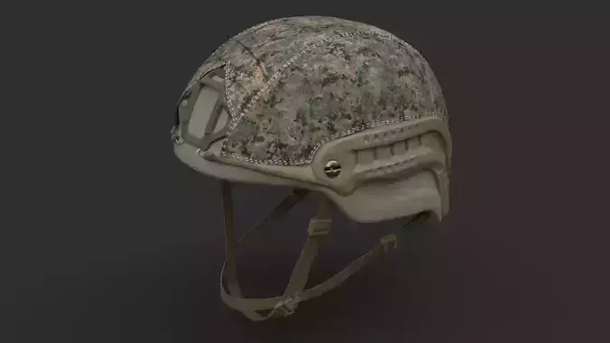Ops Core Sentry helmet foliage green with marpat camo 3D model