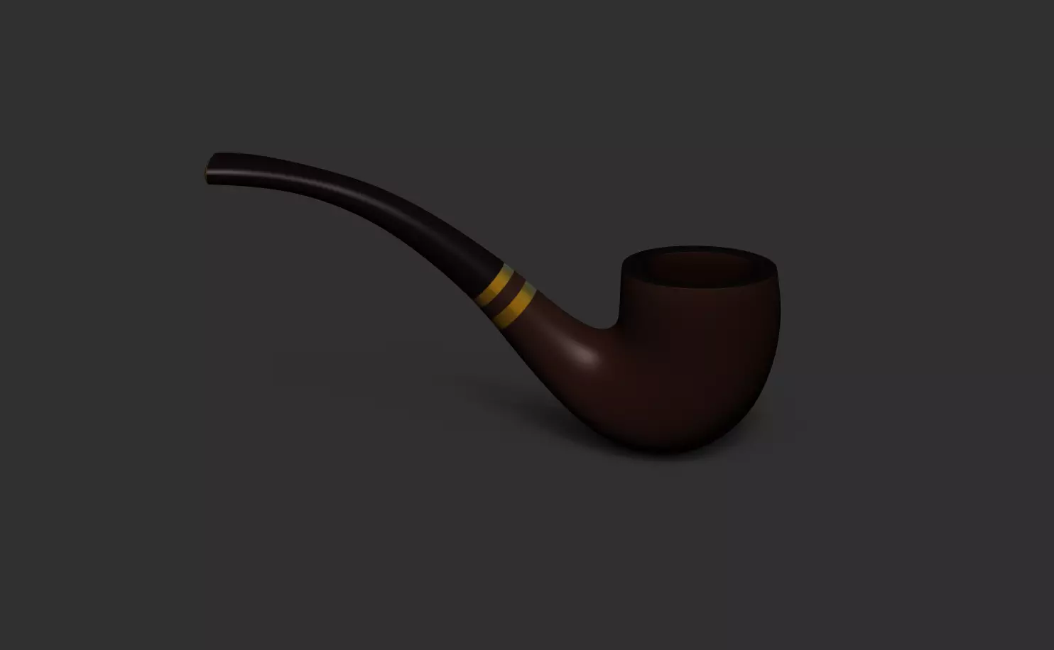 Smoking Pipe - Tobacco for Character Costumes or Outfits Low-poly 3D model_0