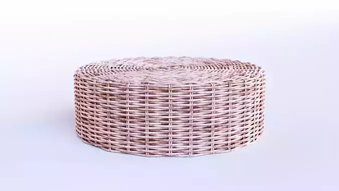 Rattan Patio Coffee Table 3D model