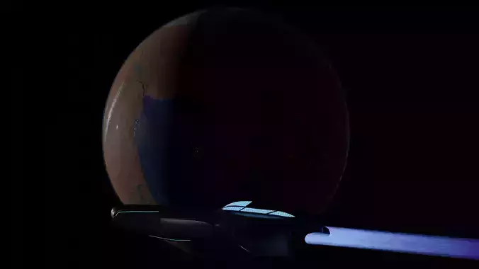 Planet and Spaceship 3D model 3D model Planet and Spaceship 3D model 3D model