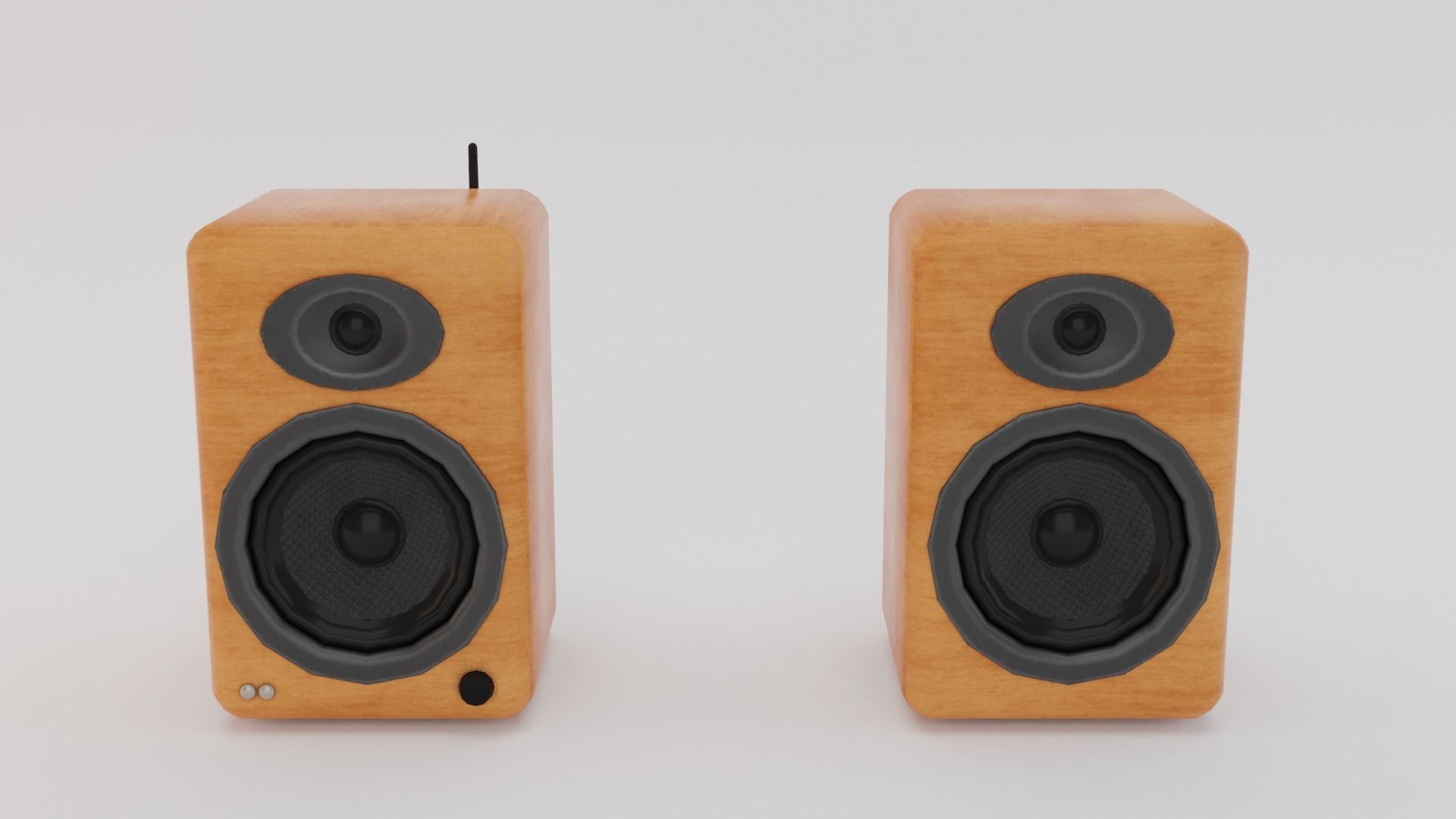 Speaker two wooden speakers Low-poly 3D model_9
