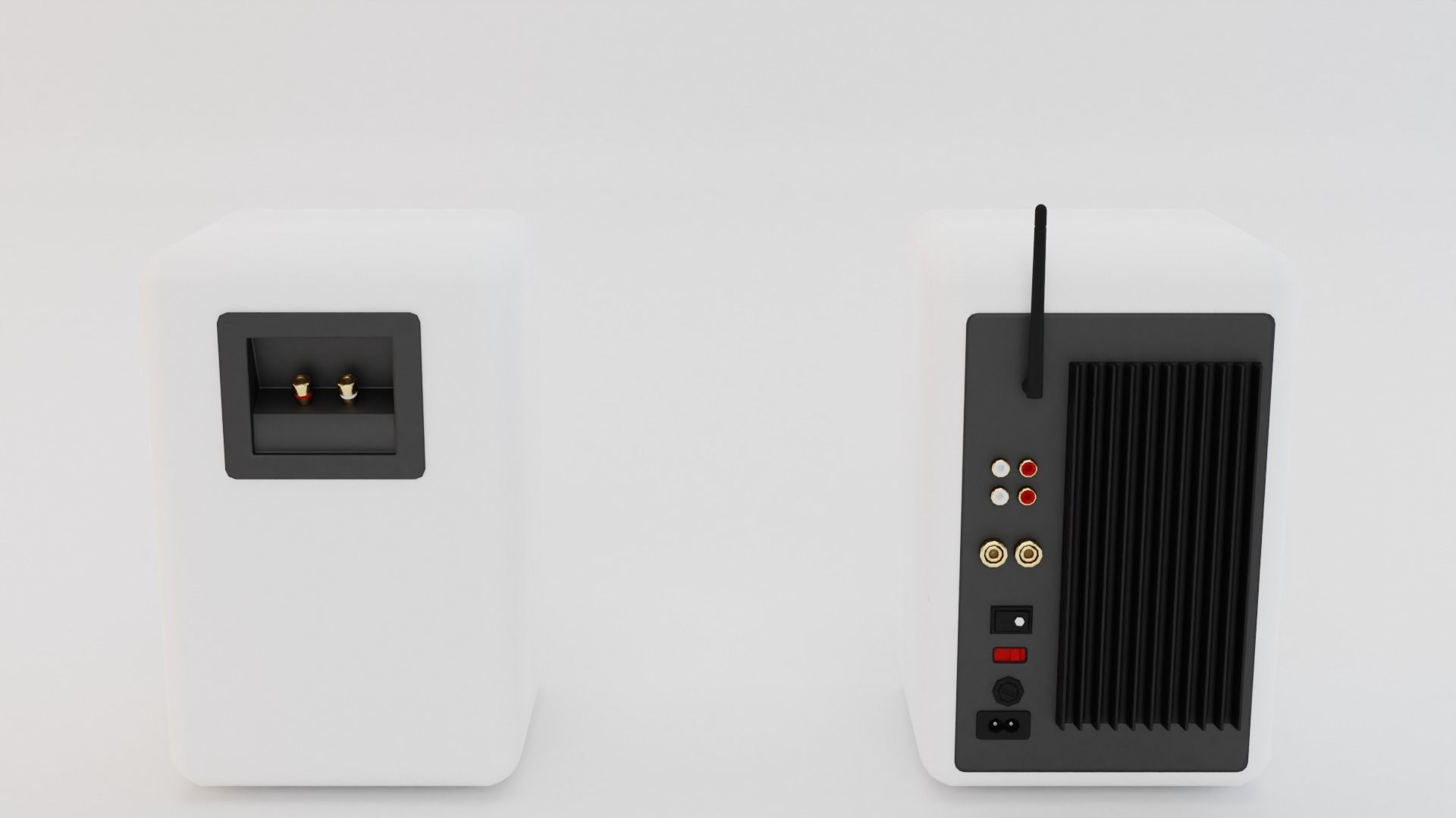 Speaker two wooden speakers Low-poly 3D model_8