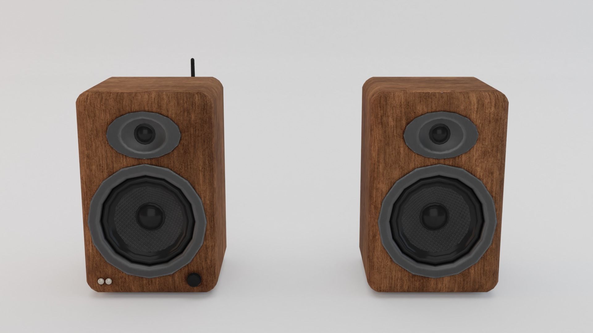 Speaker two wooden speakers Low-poly 3D model_10