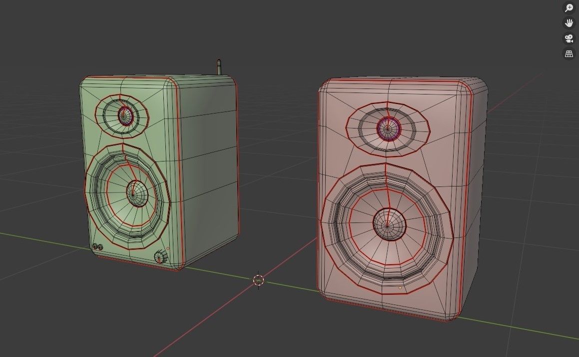 Speaker two wooden speakers Low-poly 3D model_5