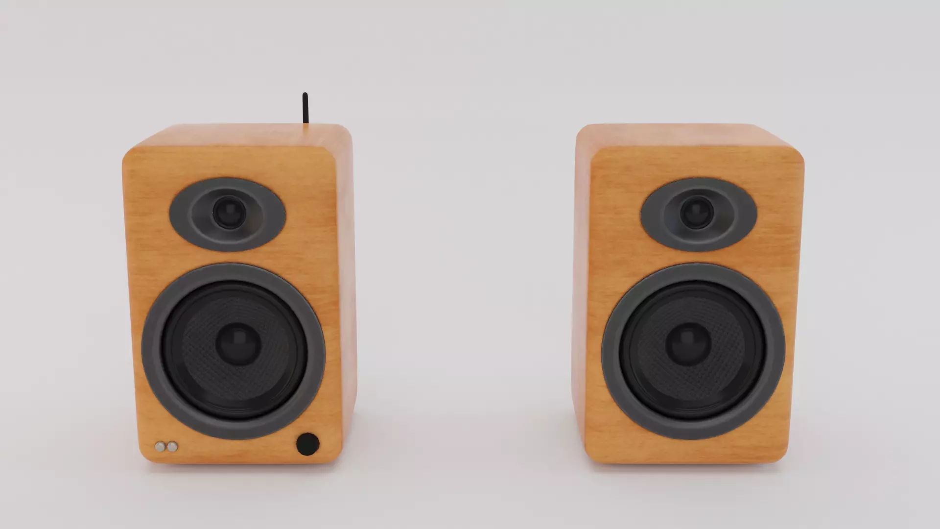 Speaker two wooden speakers Low-poly 3D model_0