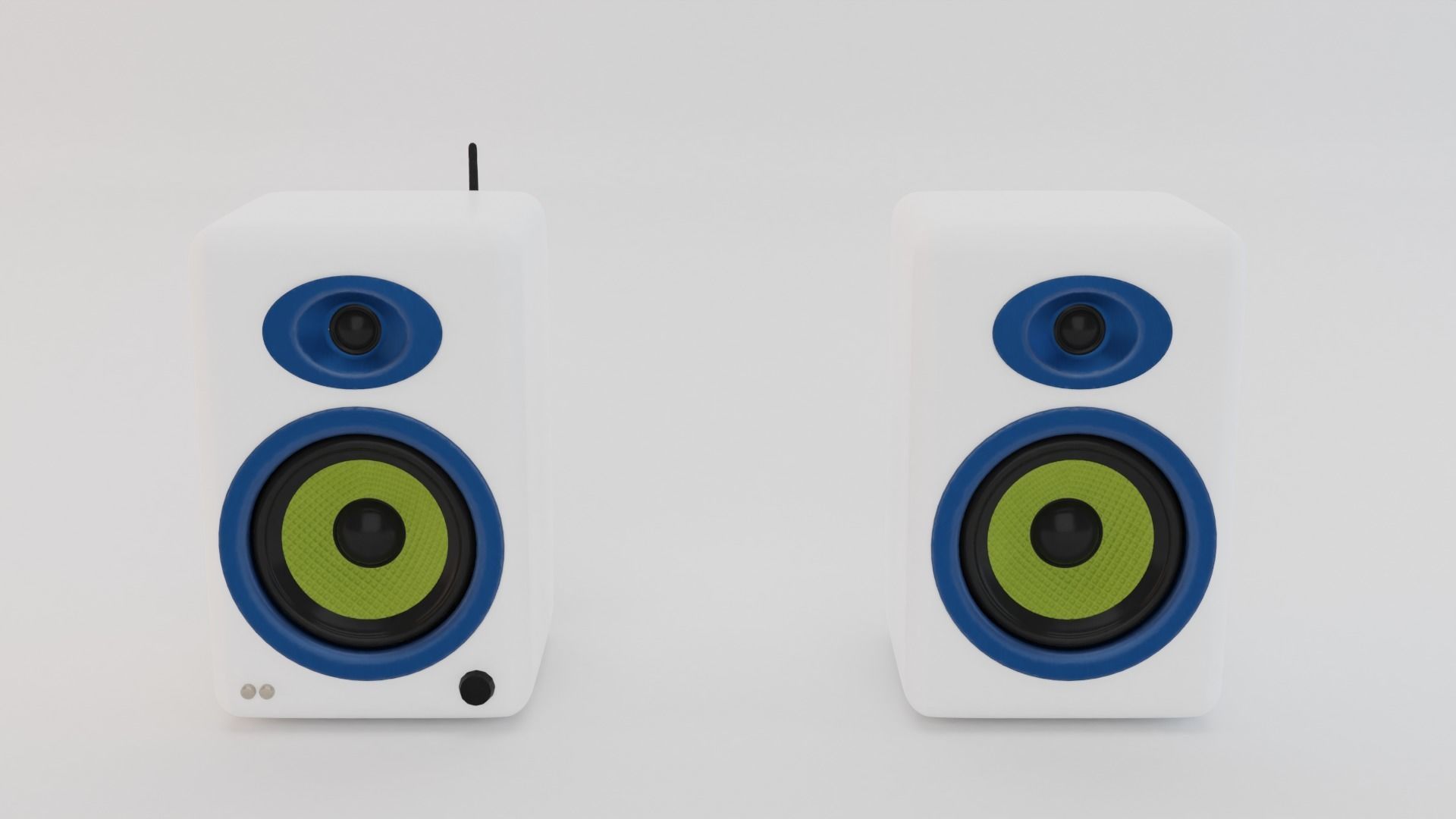 Speaker two wooden speakers Low-poly 3D model_3