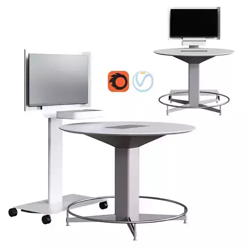 Steelcase - Media Scape Mobile and Round Table 3D model