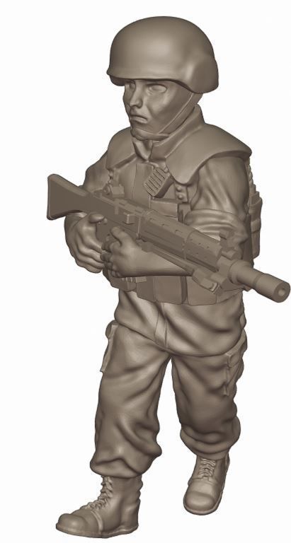 JSDF Fireteam Patrolling - 28mm wargaming miniatures 3D print model_4