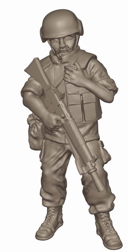 JSDF Fireteam Patrolling - 28mm wargaming miniatures 3D print model_2
