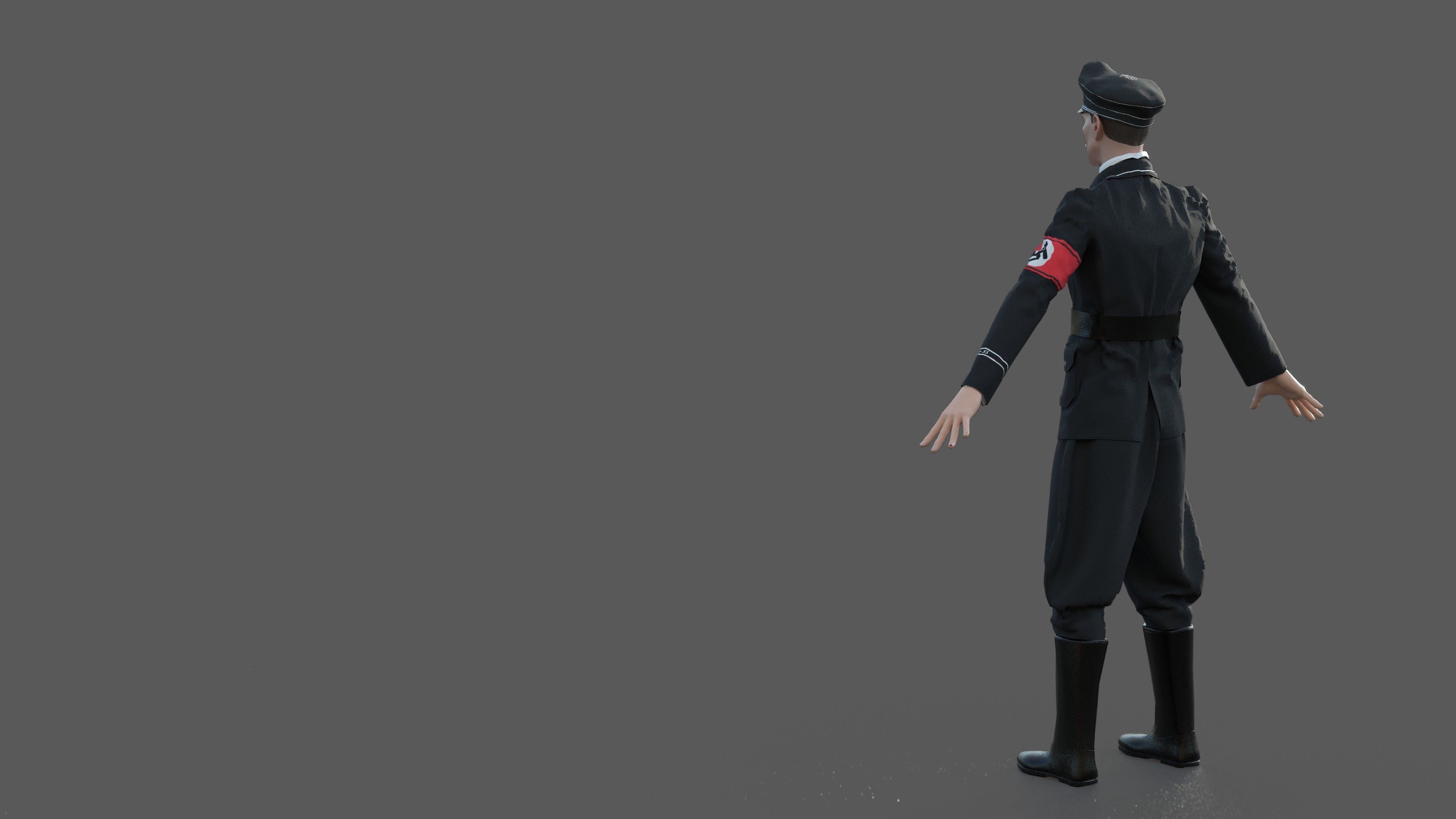 GERMAN SS OFFICER 3D model_4