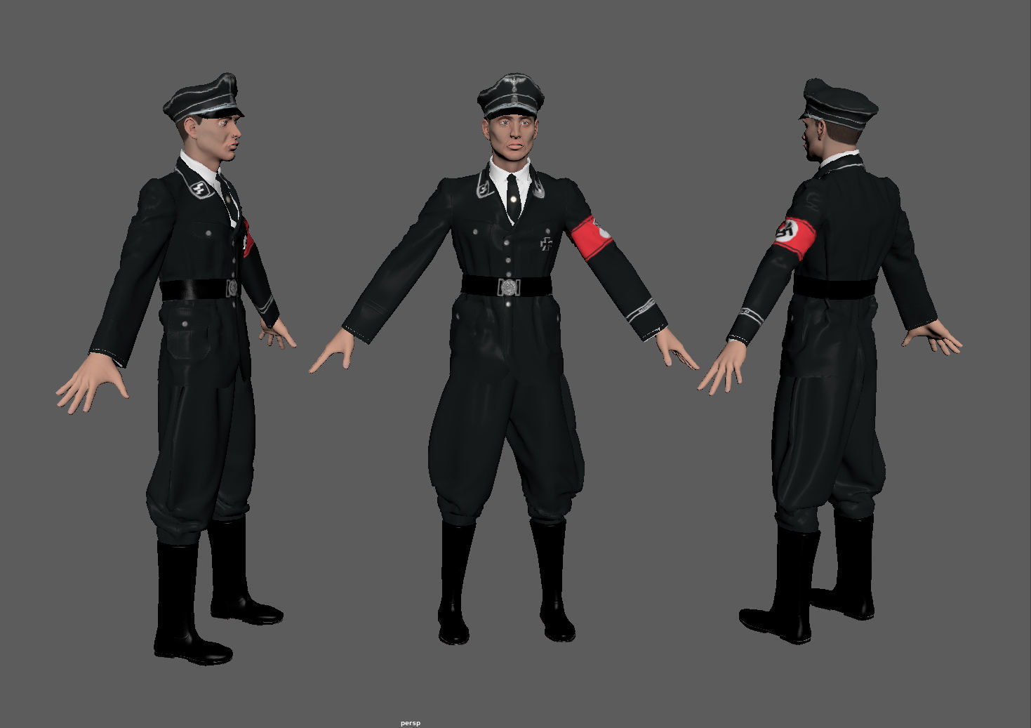GERMAN SS OFFICER 3D model_7