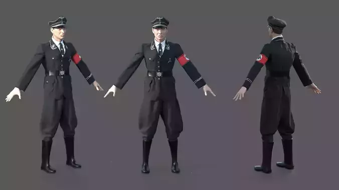 GERMAN SS OFFICER 3D model