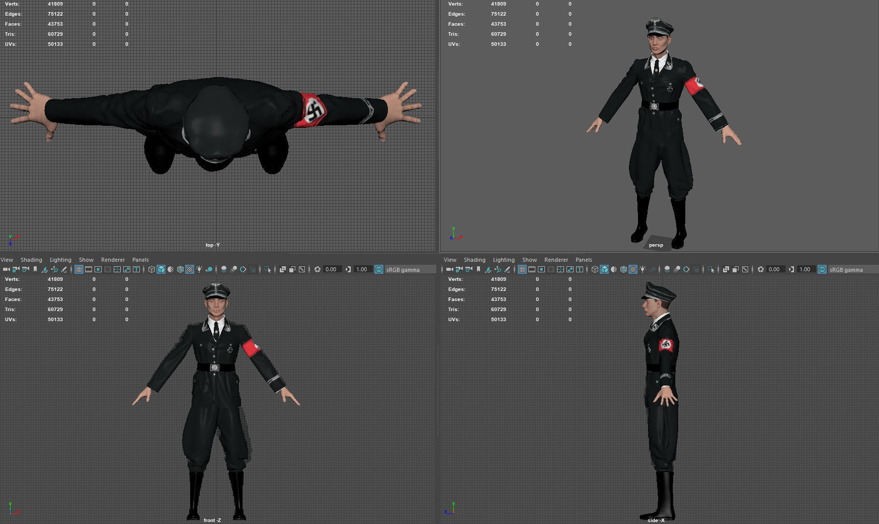 GERMAN SS OFFICER 3D model_11