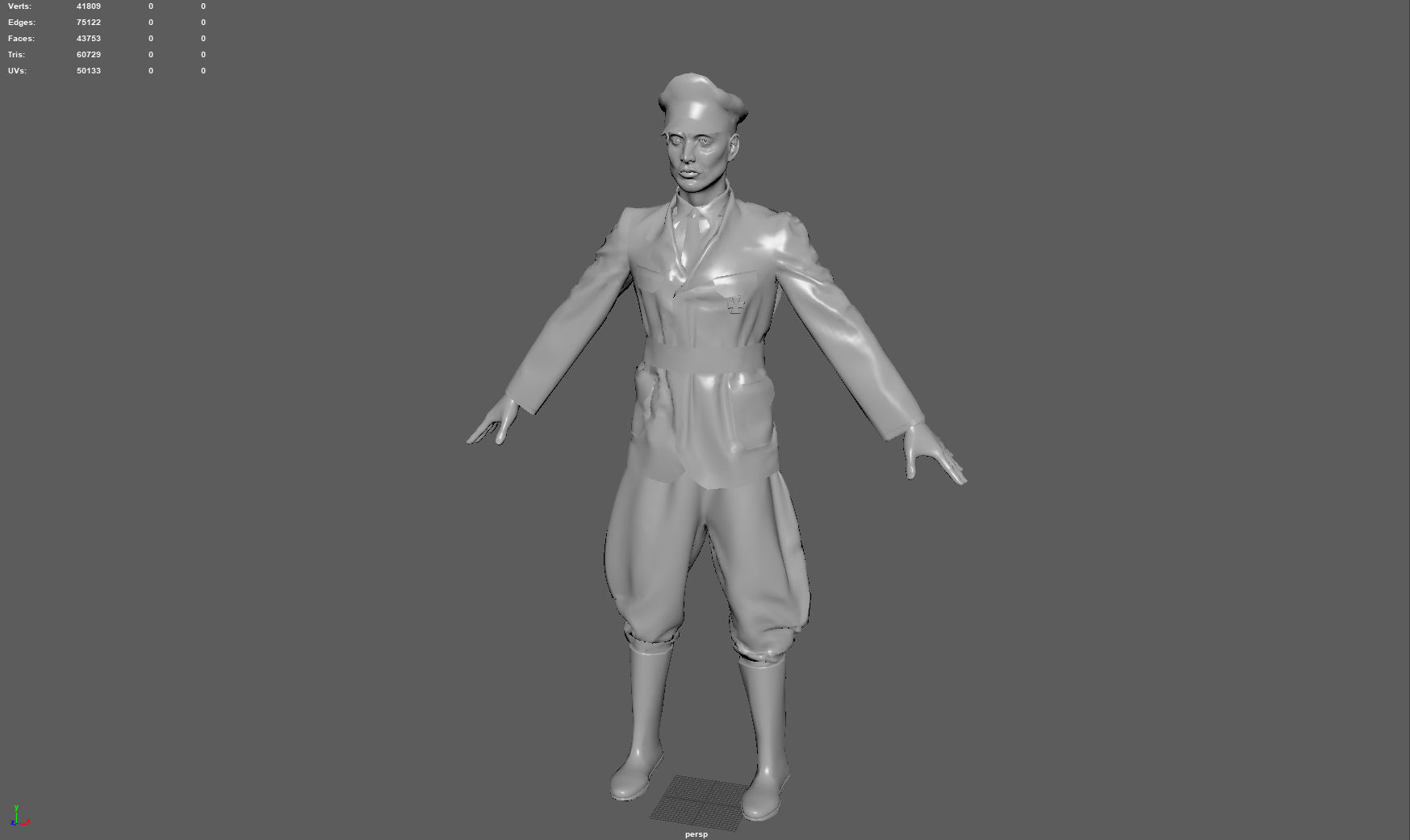 GERMAN SS OFFICER 3D model_9