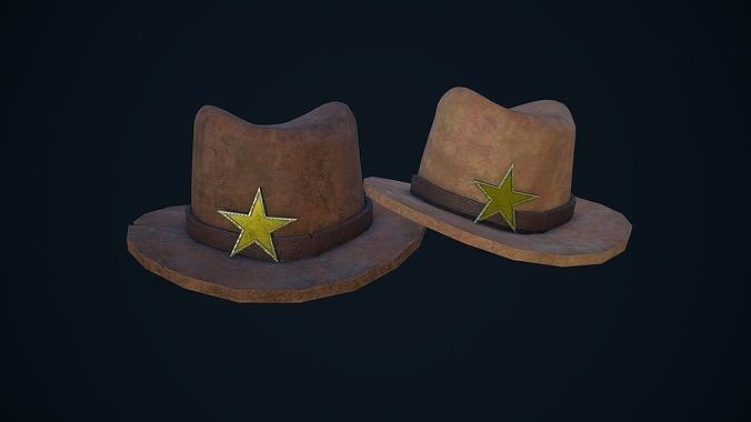 Sheriff Hat Low-poly 3D model