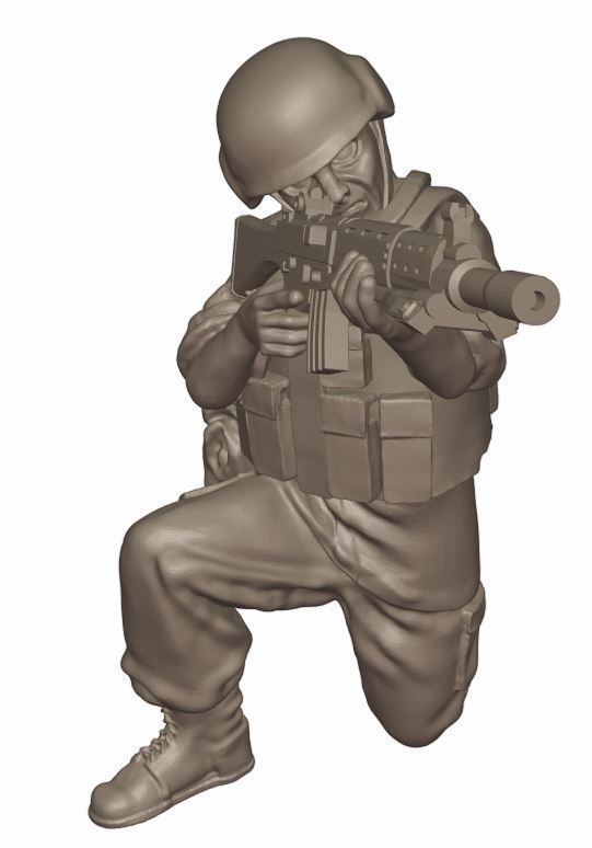 JSDF Fireteam in Combat - 28mm wargaming miniatures 3D print model_4
