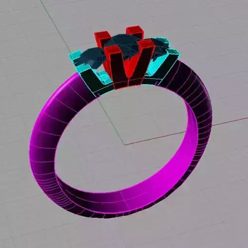 Fine Jewelry Women Trilogy Ring Anello trilogy TR06 3D print model