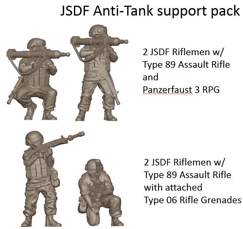 JSDF Anti-Tank Pack - 28mm wargaming miniatures 3D print model_0