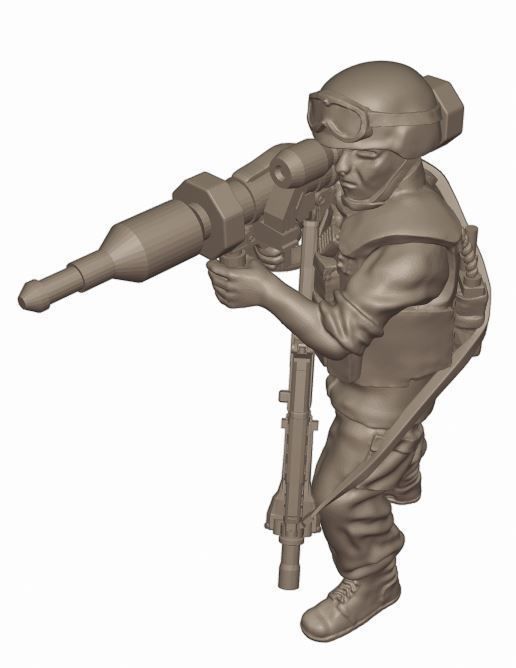 JSDF Anti-Tank Pack - 28mm wargaming miniatures 3D print model_3