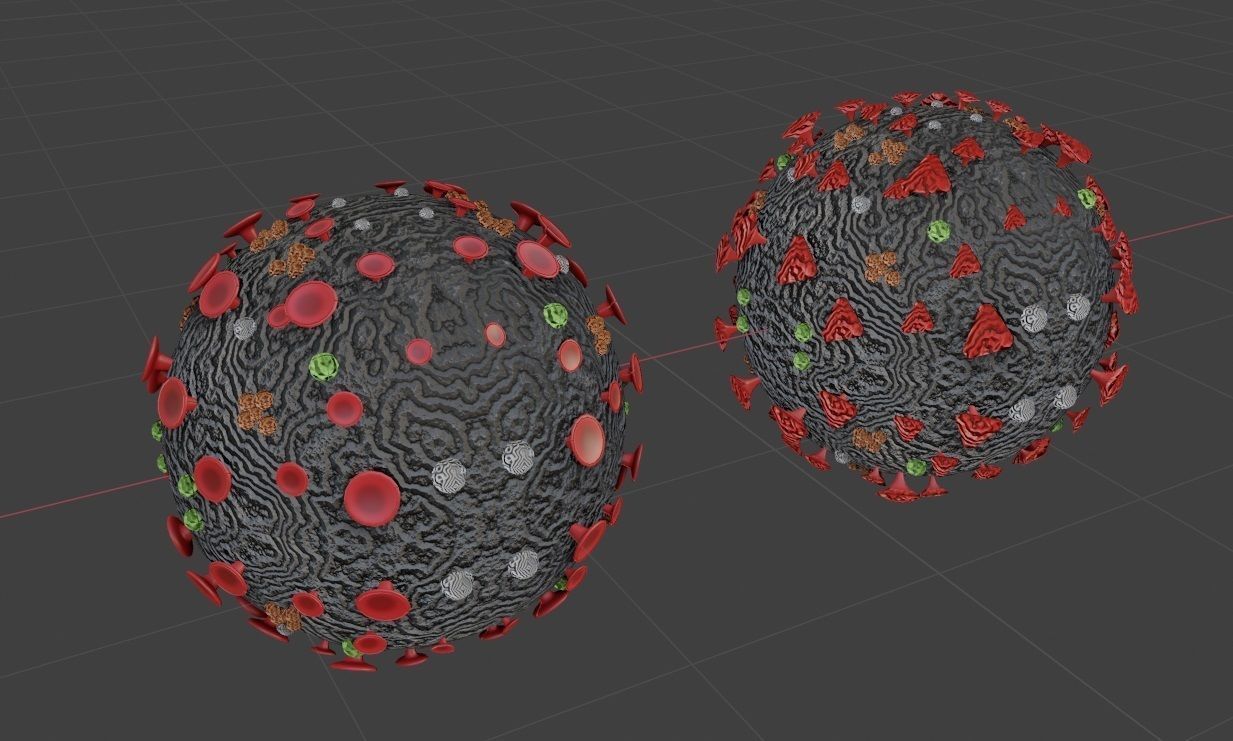 Corona Virus Constructor Pack in Blender Low-poly 3D model_4