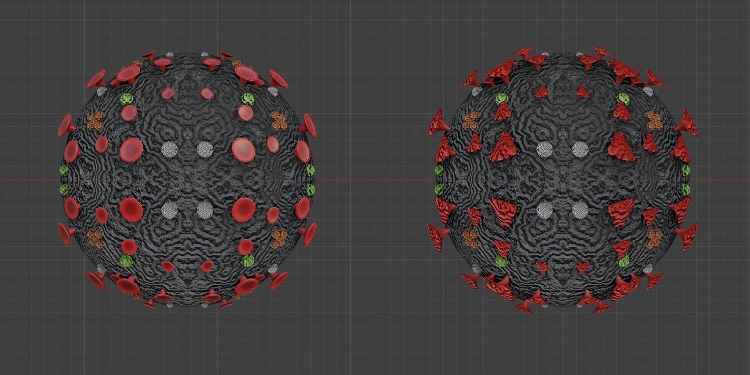 Corona Virus Constructor Pack in Blender Low-poly 3D model_5