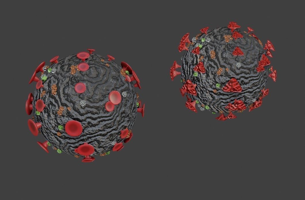Corona Virus Constructor Pack in Blender Low-poly 3D model_8