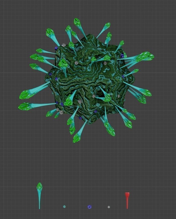 Corona Virus Constructor Pack in Blender Low-poly 3D model_7