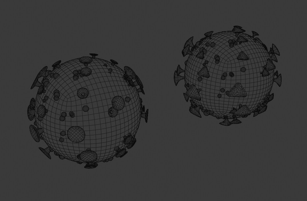 Corona Virus Constructor Pack in Blender Low-poly 3D model_10
