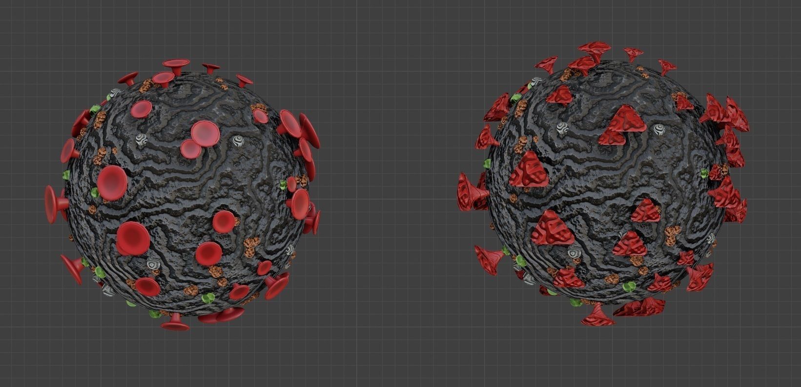 Corona Virus Constructor Pack in Blender Low-poly 3D model_9