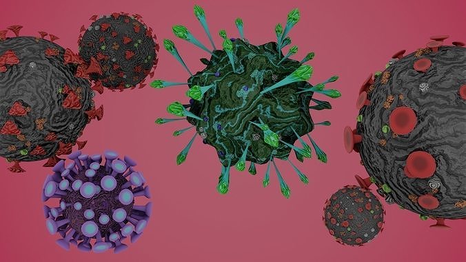 Corona Virus Constructor Pack in Blender Low-poly 3D model