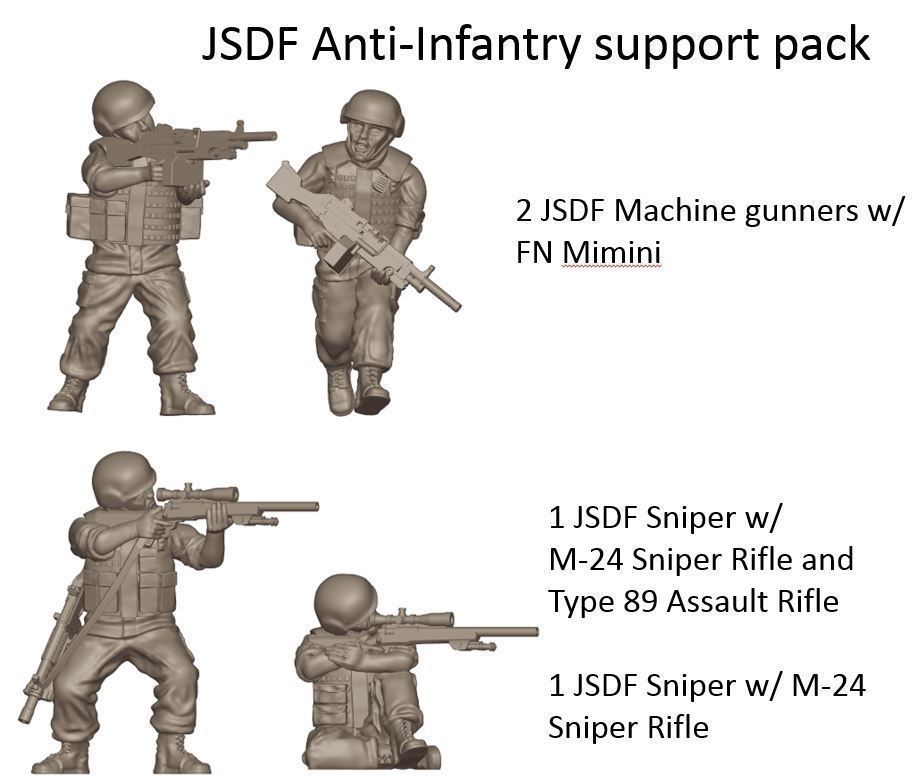 JSDF Anti-Infanty Pack - 28mm wargaming miniatures 3D print model_0
