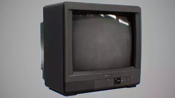 90s TV Low-poly 3D model