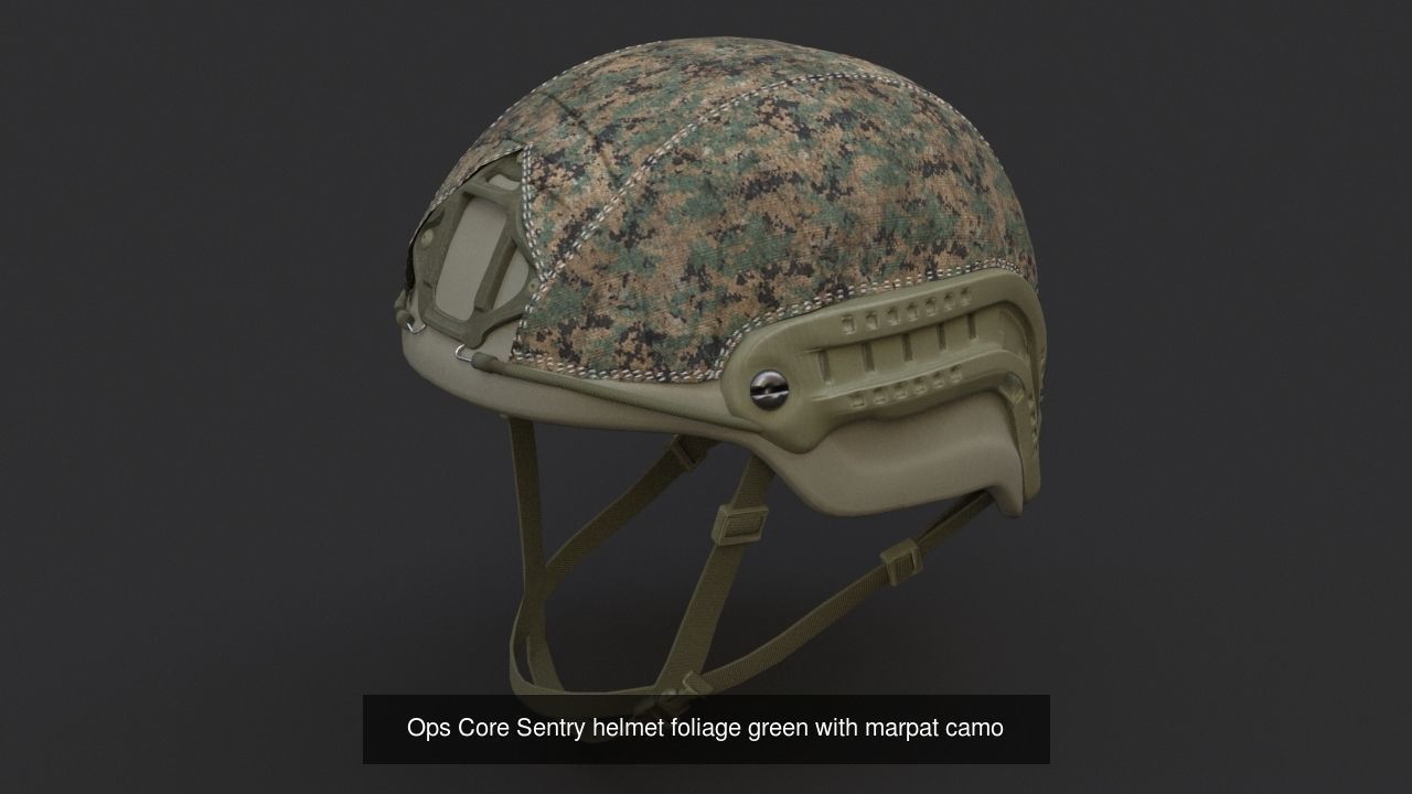 Ops Core Sentry mid cut military helmet 3D Model Collection_7