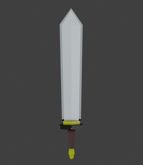 Sword Low-poly 3D model_4