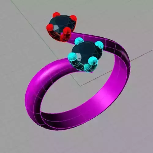 Trilogy  ring with contrarie diamonds   anello contrarie TR12