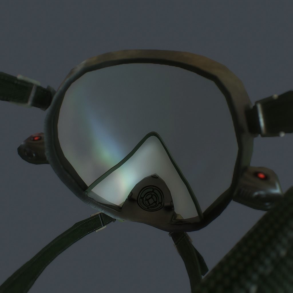 Gas Mask Low-poly 3D model_12