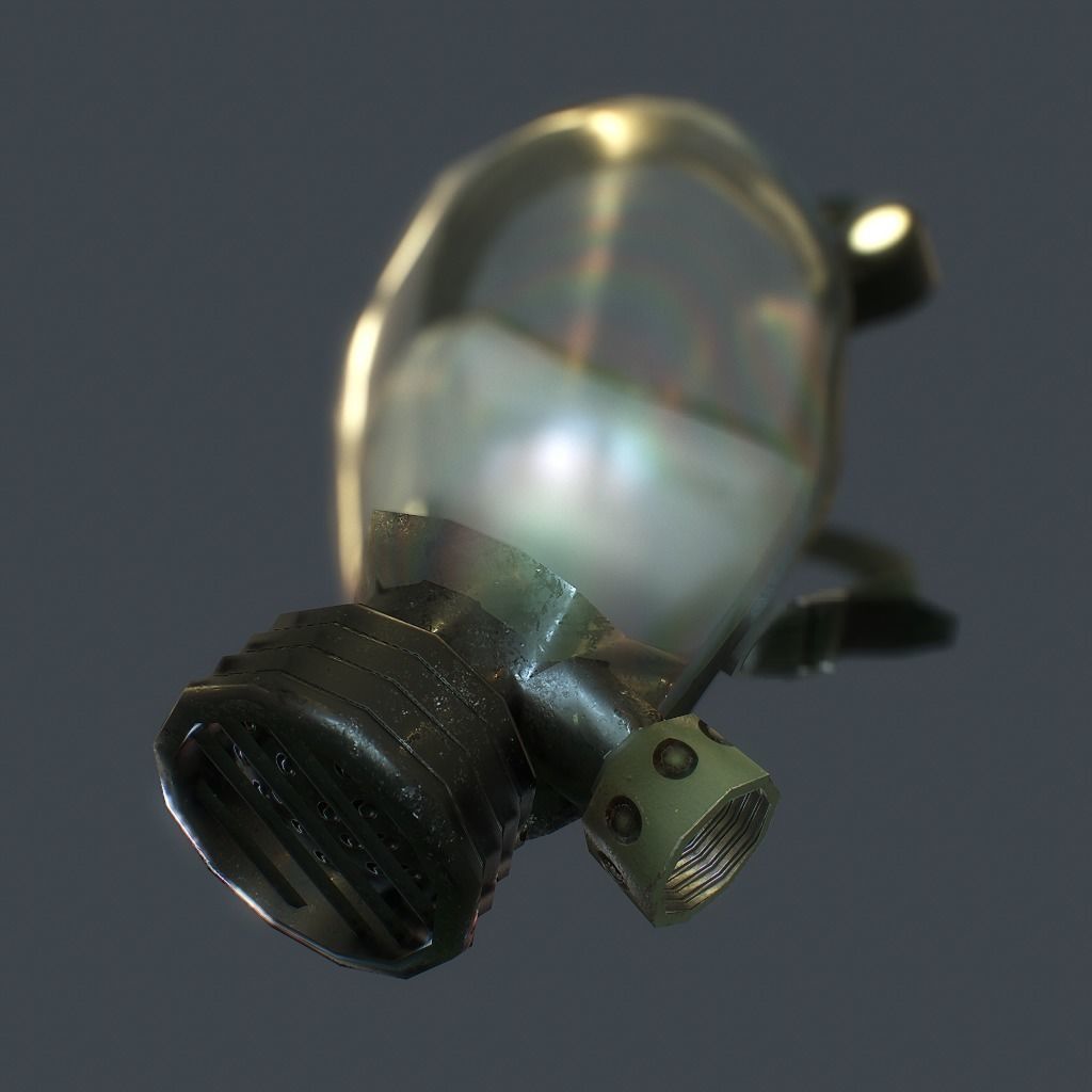 Gas Mask Low-poly 3D model_11