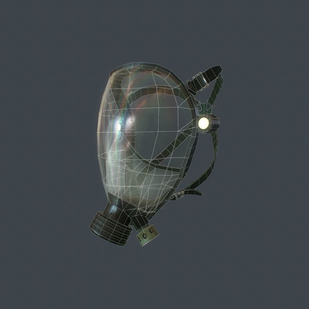 Gas Mask Low-poly 3D model_15