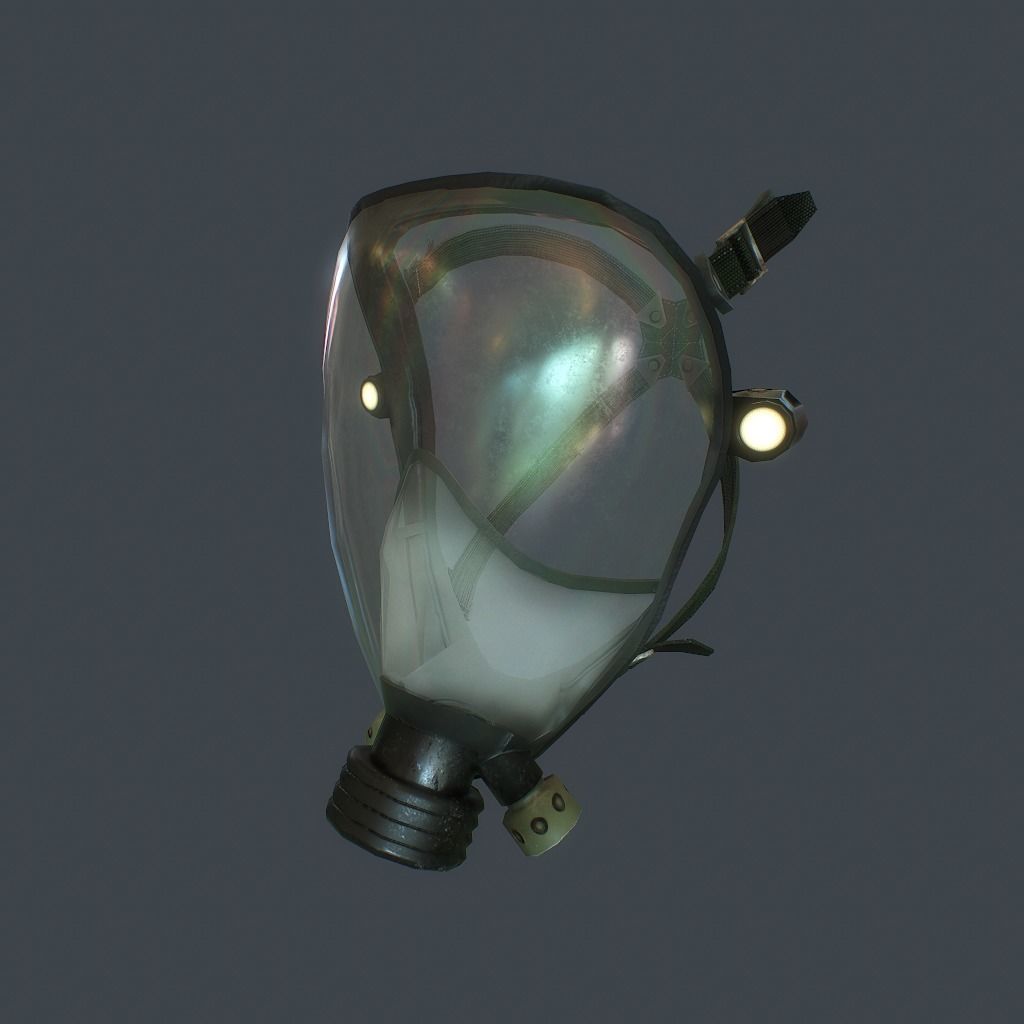 Gas Mask Low-poly 3D model_10