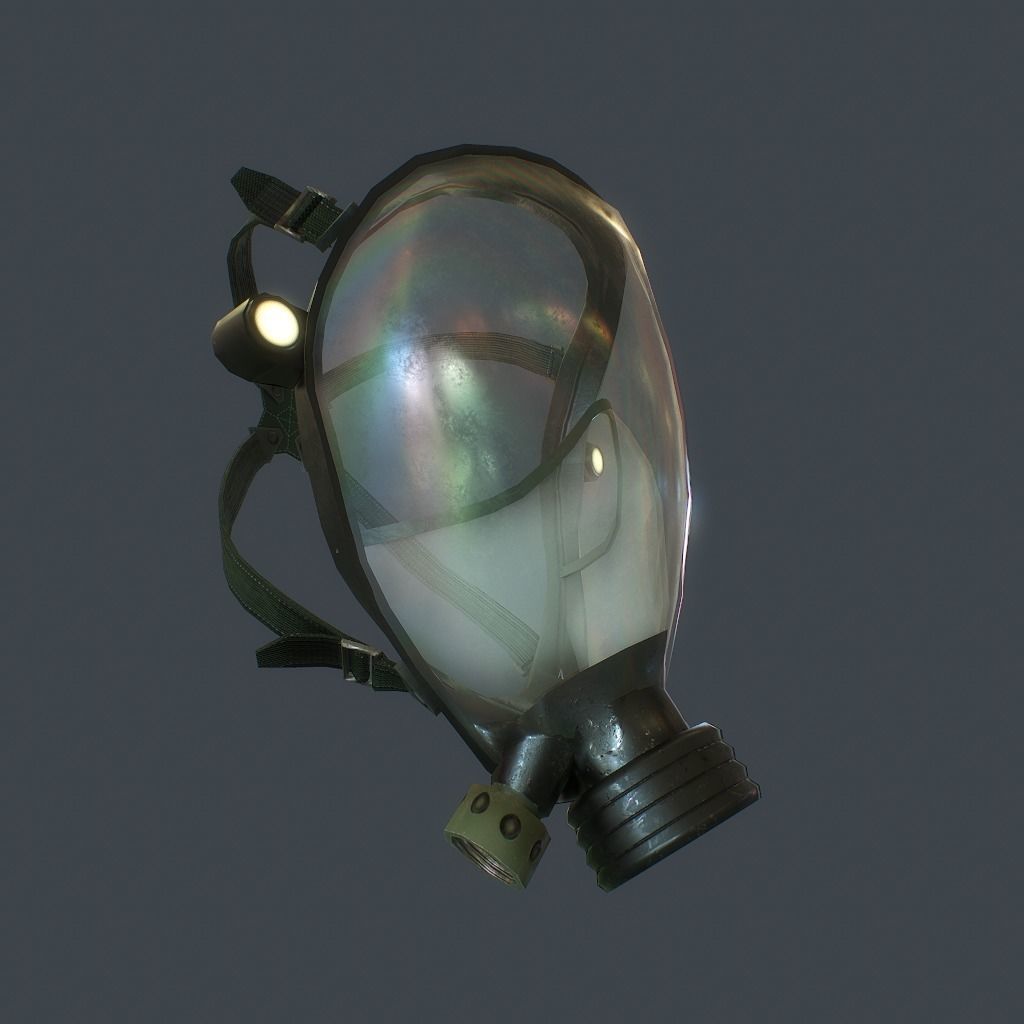 Gas Mask Low-poly 3D model_9