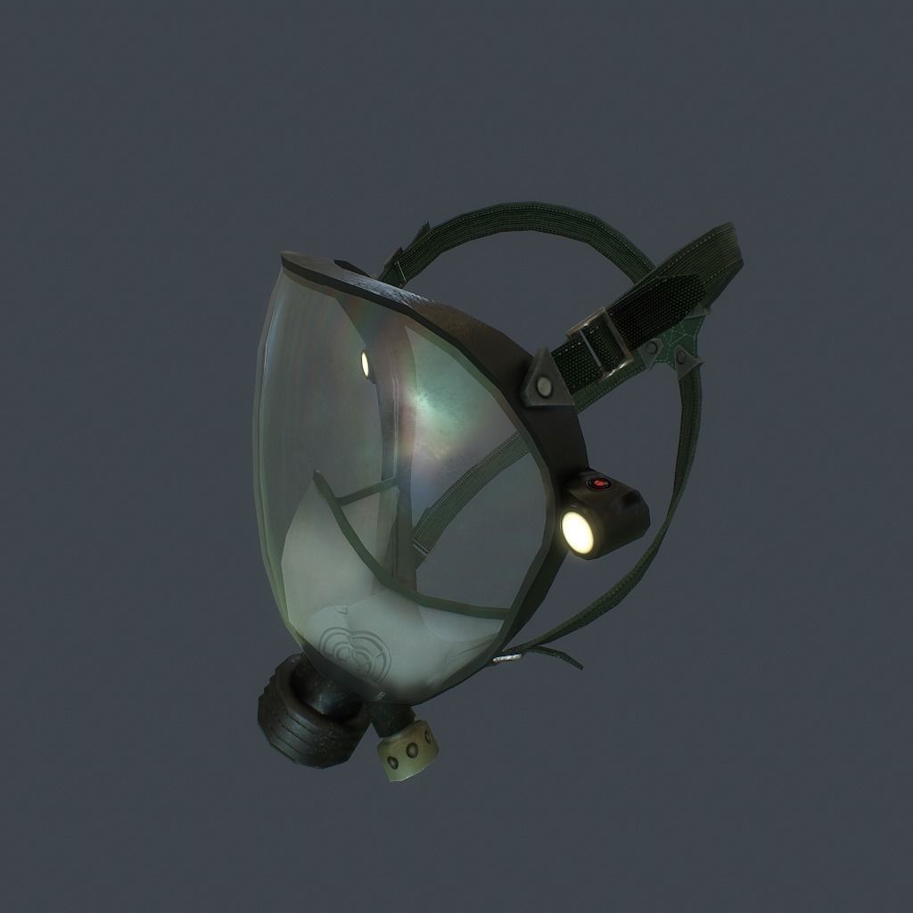 Gas Mask Low-poly 3D model_13
