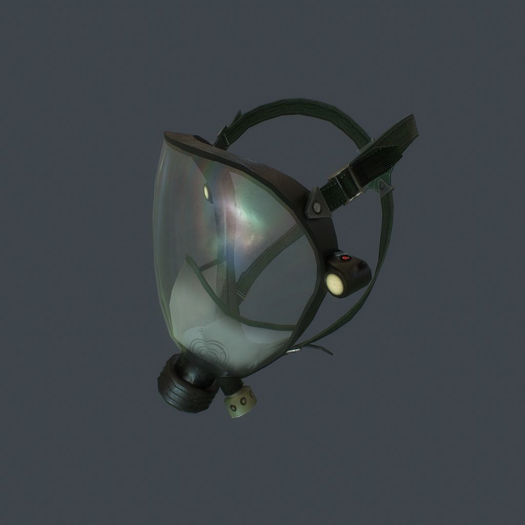 Gas Mask Low-poly 3D model_3