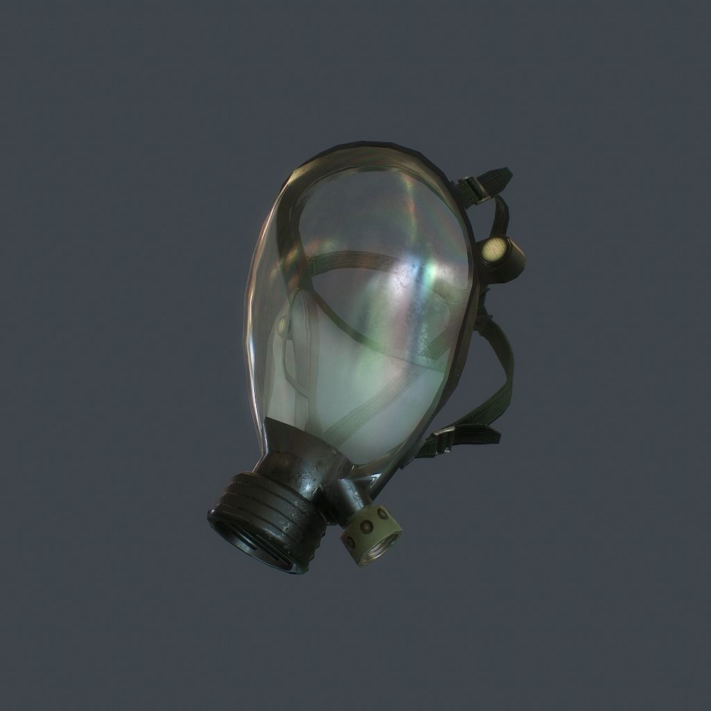 Gas Mask Low-poly 3D model_2
