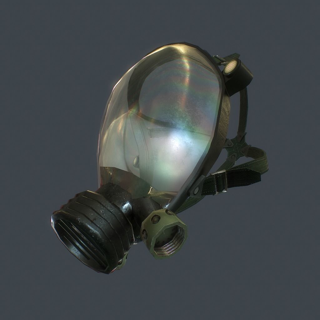 Gas Mask Low-poly 3D model_4