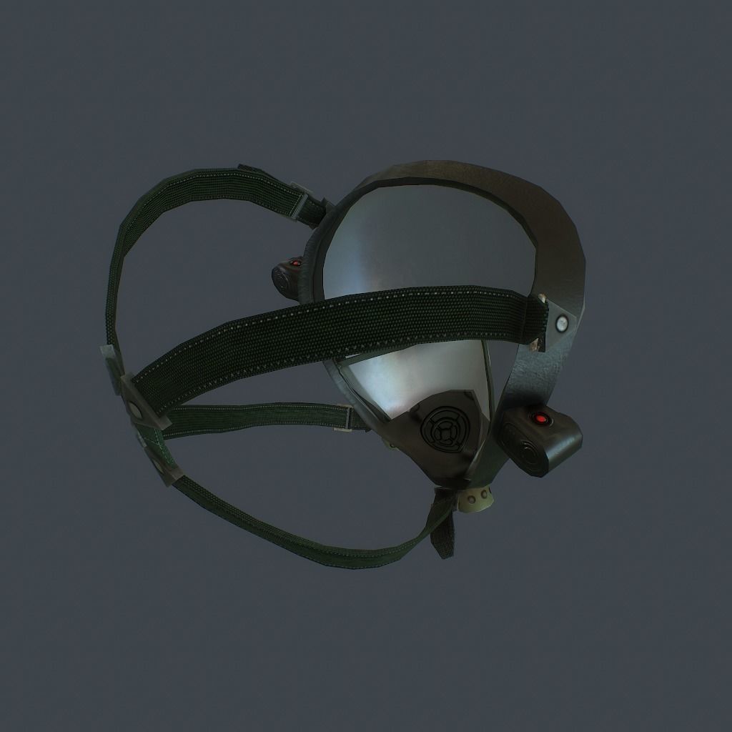 Gas Mask Low-poly 3D model_7