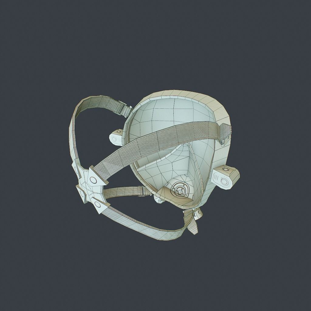 Gas Mask Low-poly 3D model_21