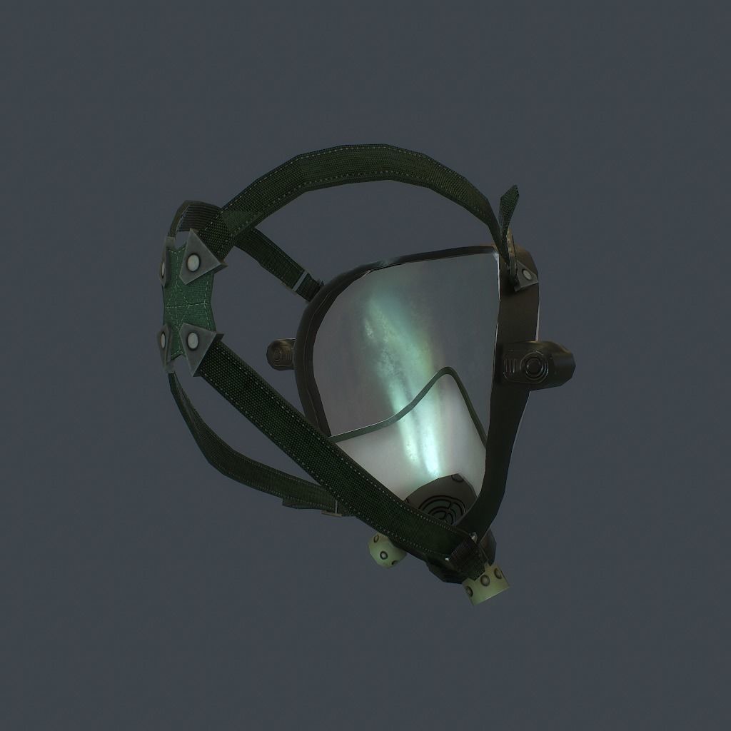 Gas Mask Low-poly 3D model_6