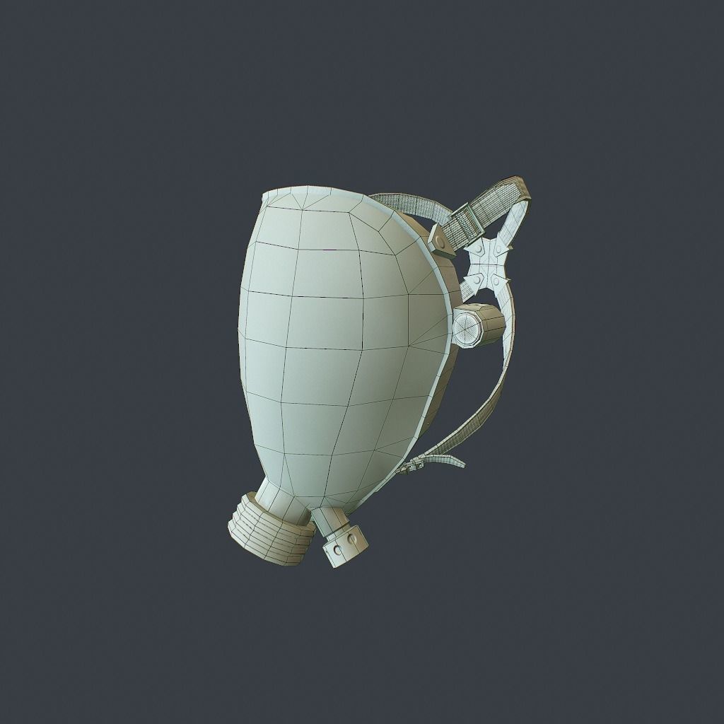 Gas Mask Low-poly 3D model_18